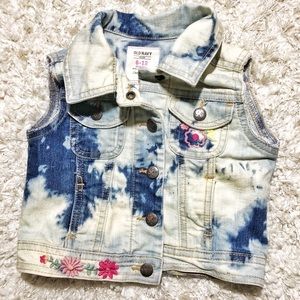 Baby Girl floral denim vest